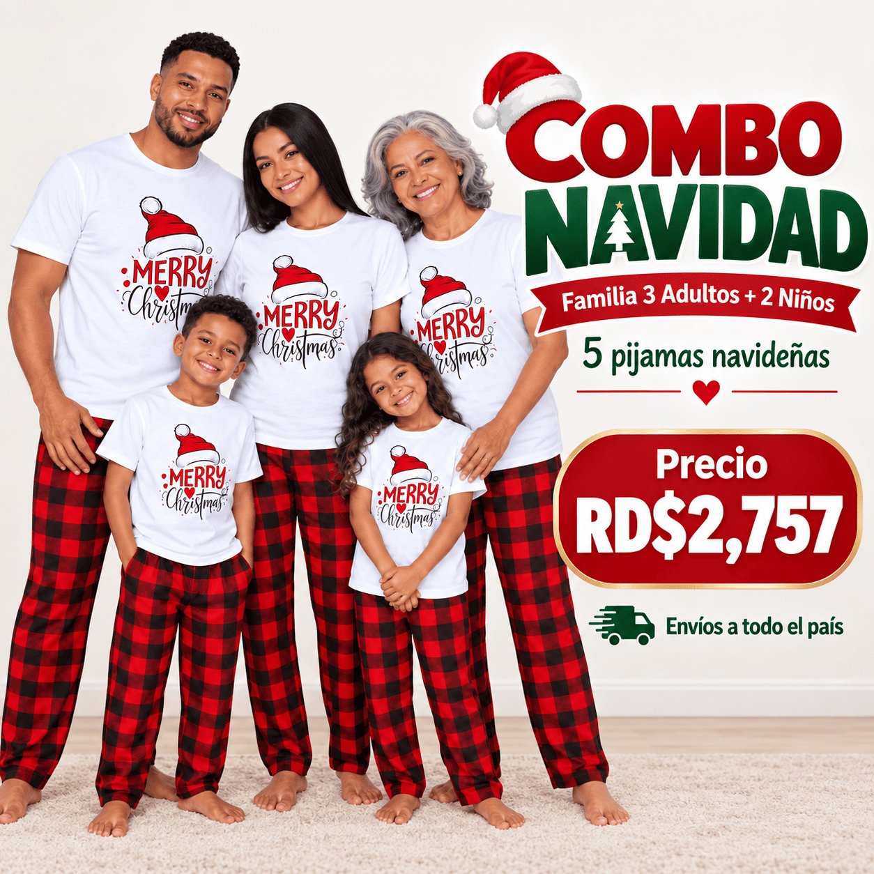 Combo Navidad – Familia 3 Adultos + 2 Niños