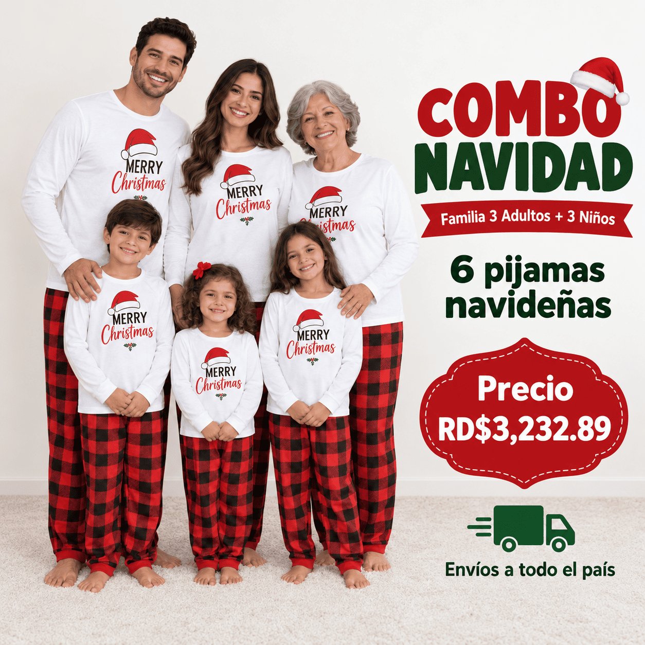 Combo Navidad – Familia 3 Adultos + 3 Niños